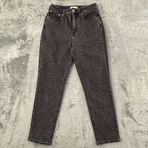 Madewell The Curvy Perfect Vintage Jean Womens 26 Black Lunar Wash 27" Inseam‎